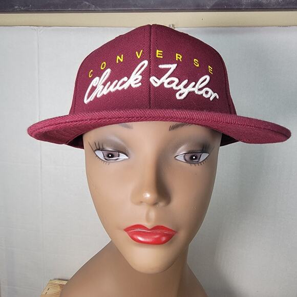 Converse "Chuck Taylor" Dark Red Snap Back Ball Cap - Picture 2 of 7